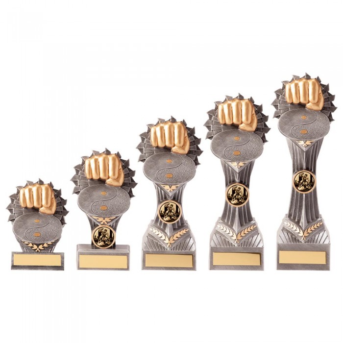 FALCON FIST MARTIAL ARTS RESIN TROPHY - 5 SIZES - 10.5CM - 24CM 